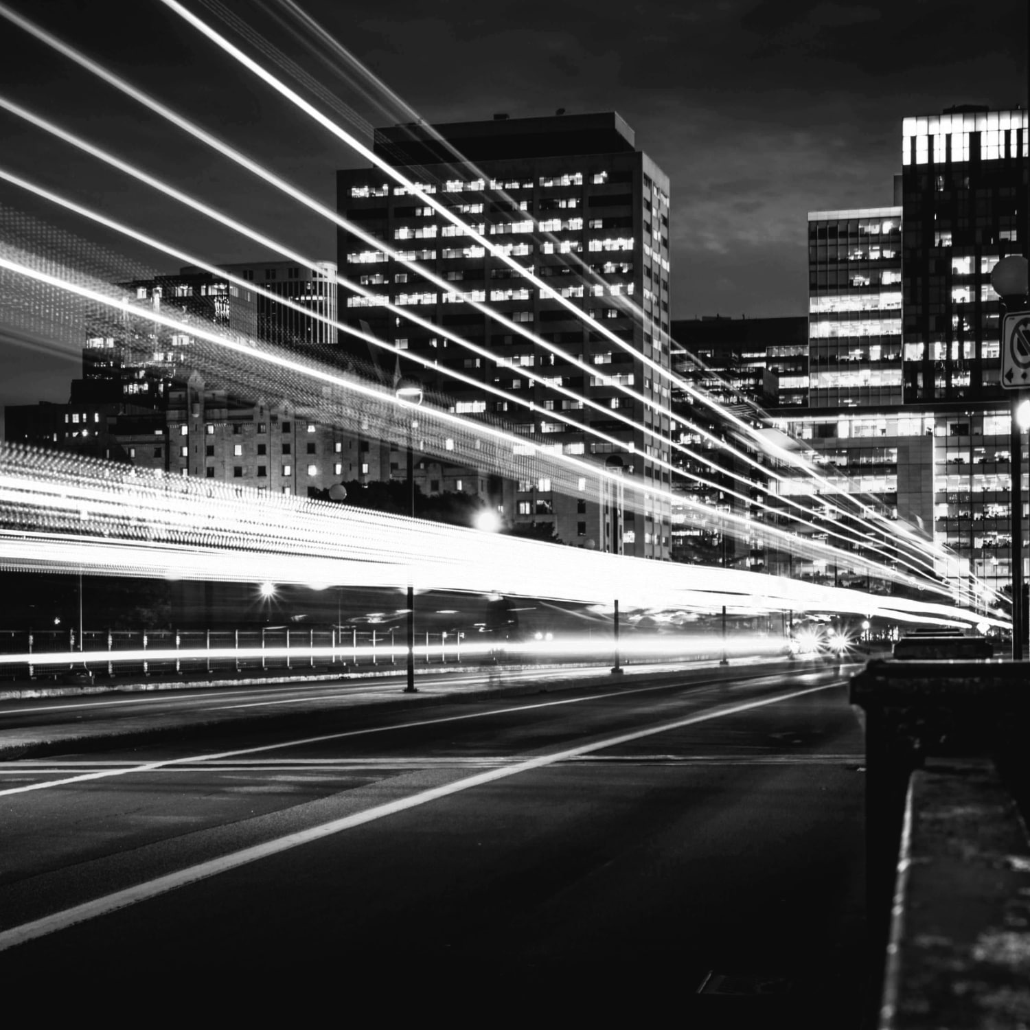 city by night with lights
